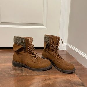 Just Fab leather sock neck boots.